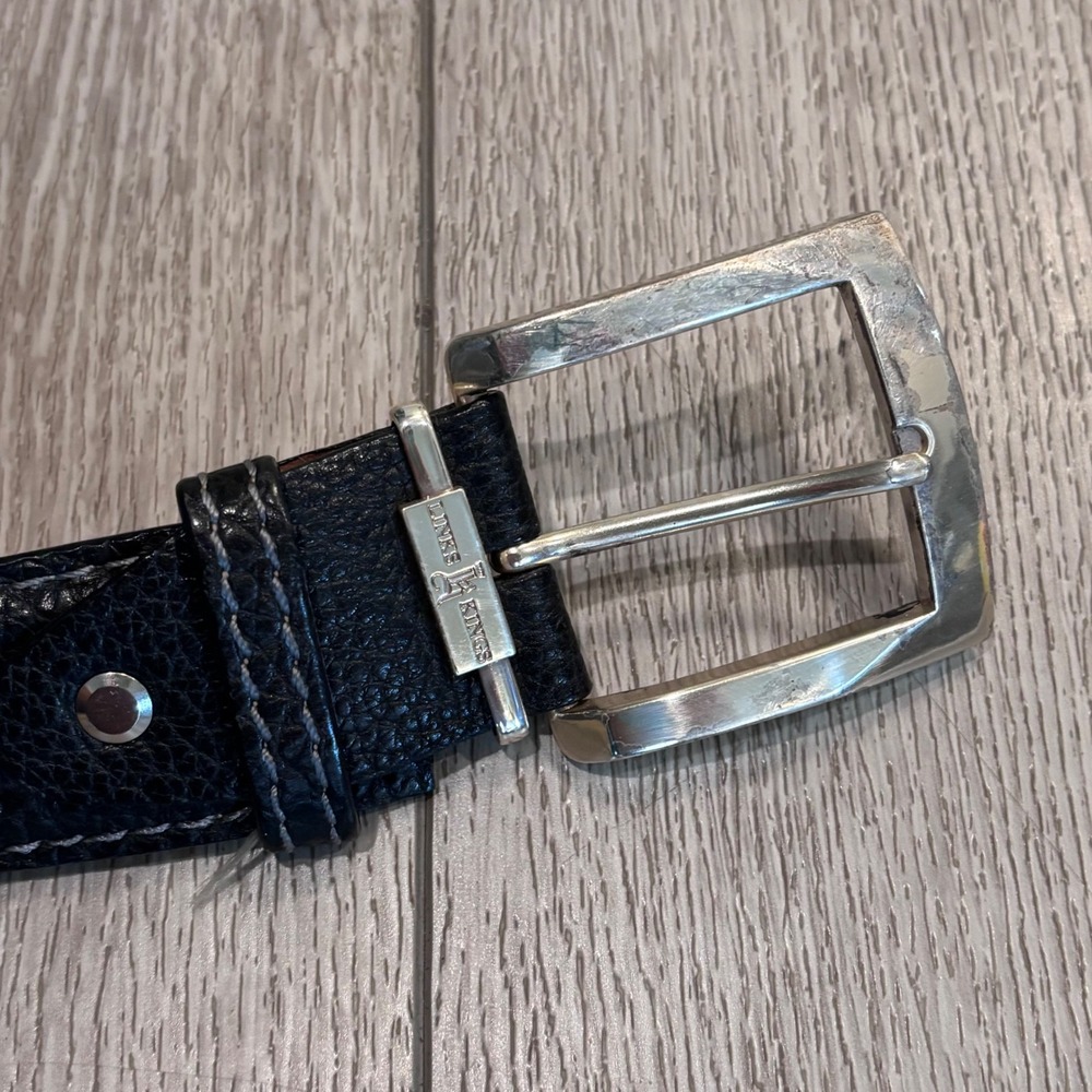 Links & Kings Belt Mens 38 Black Genuine Bison Leather Handcrafted‎ USA Golf